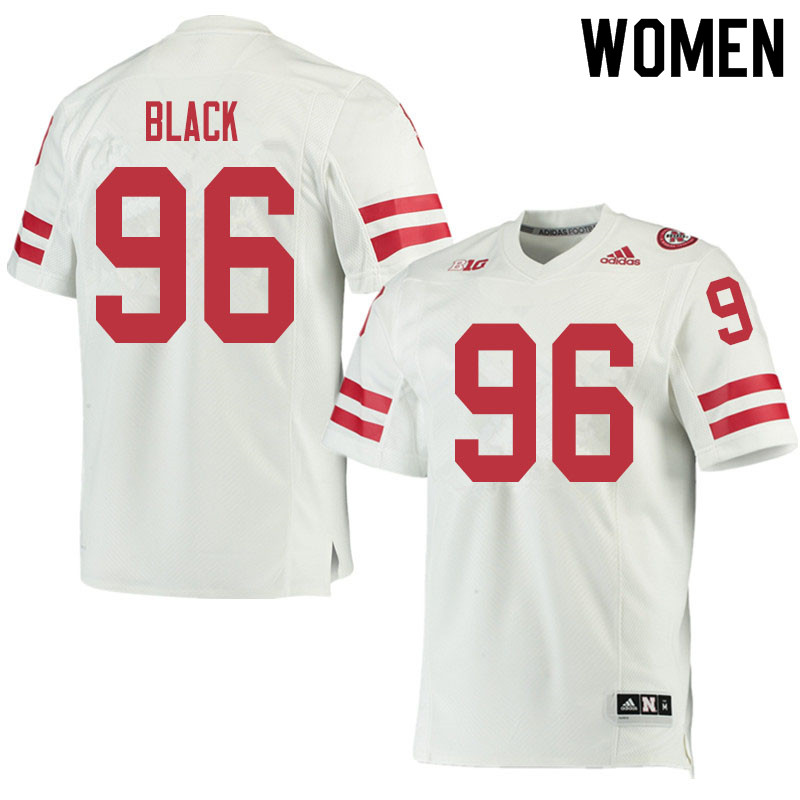 Women #96 Marquis Black Nebraska Cornhuskers College Football Jerseys Sale-White - Click Image to Close